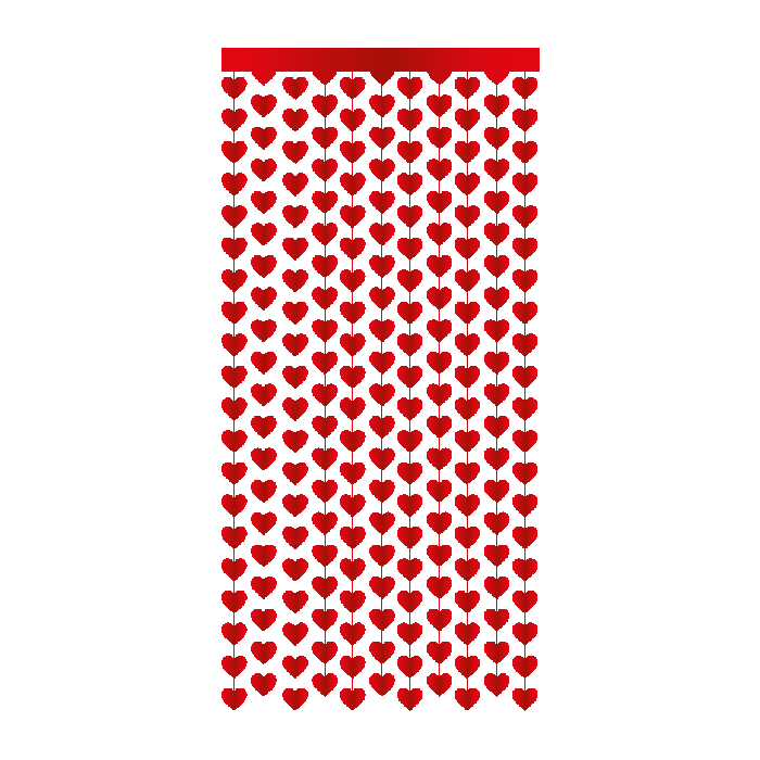 Foliegordijn Hartjes - 200 x 100 cm - rood