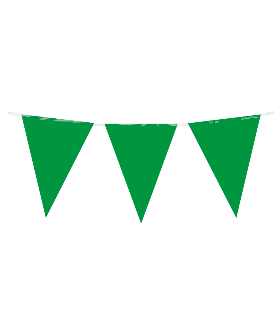 Vlaggenlijn / slinger - 10 meter - groen vlaggetjes