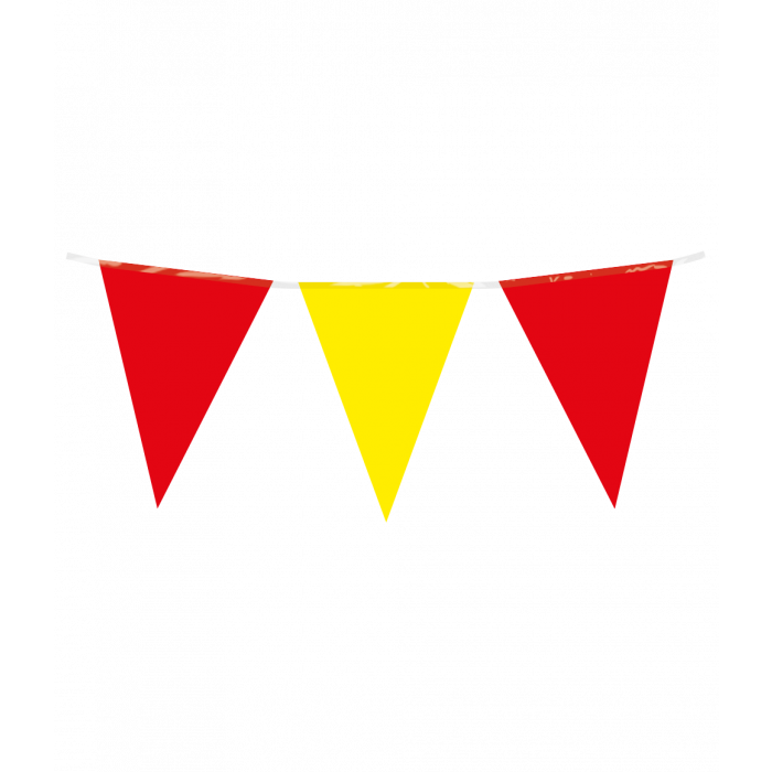 Vlaggenlijn / slinger - 10 meter - rood / geel vlaggetjes