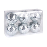 Mini discoballen - 6 stuks - zilver