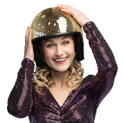 Disco bal helm - goud