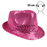 Hoed pailletten roze