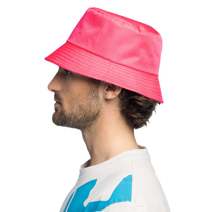 Bucket hat - neon roze