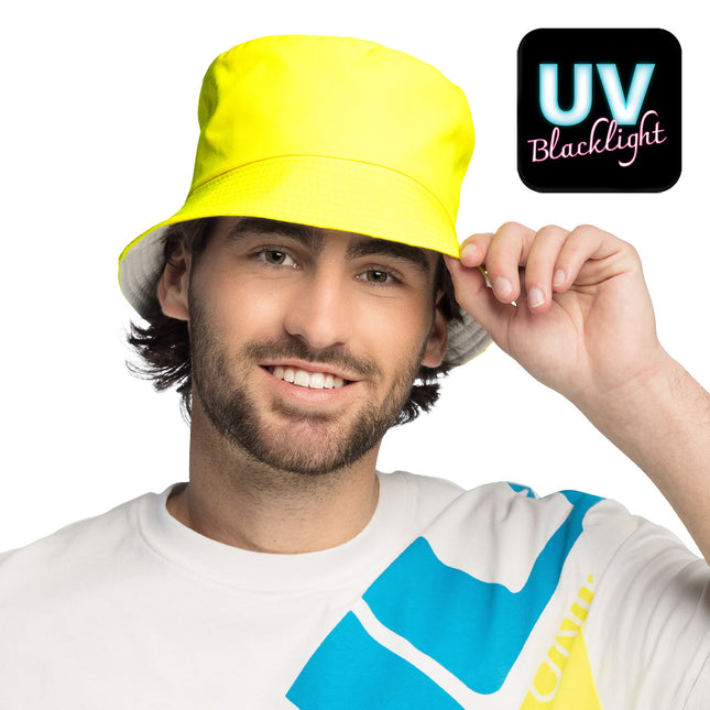 Bucket hat - neon geel