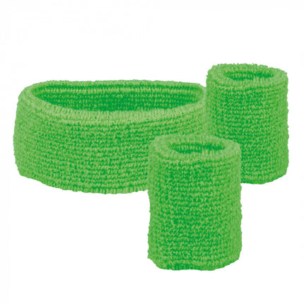 Zweetbandjes - set van 3 - neon groen