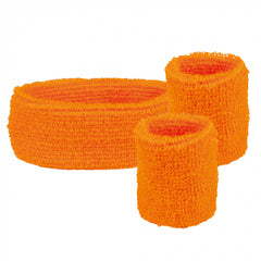 Zweetbandjes - set van 3 - neon oranje