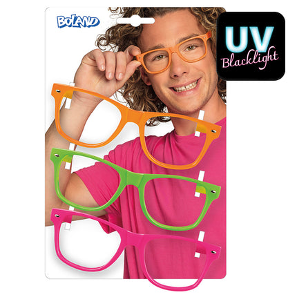 Partybrillen - 3 stuks - neon