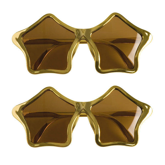 Partybril Star - 2 stuks - goud