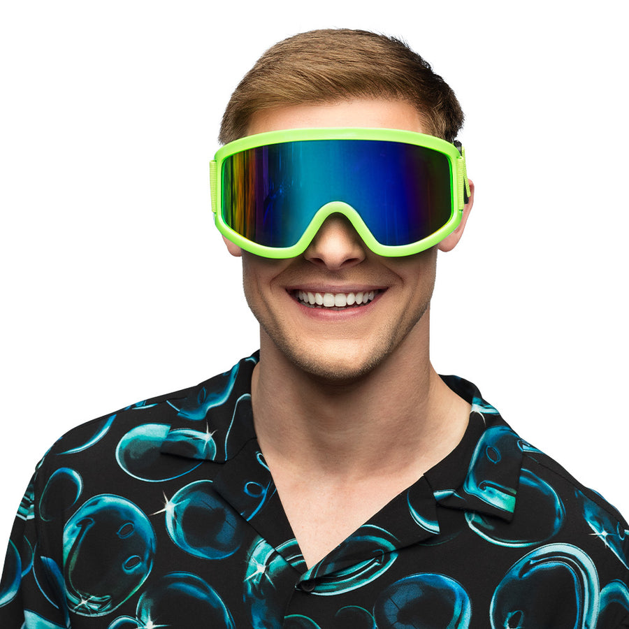 Skibril Party - neon groen