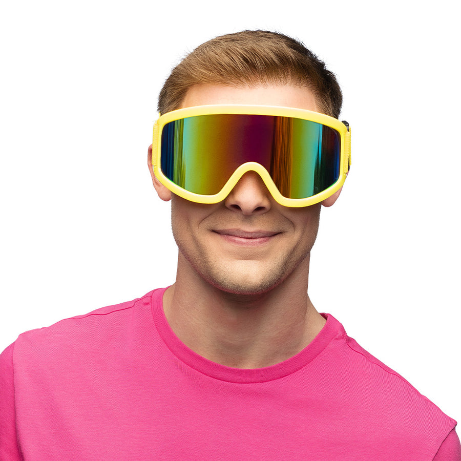 Skibril Party - neon geel