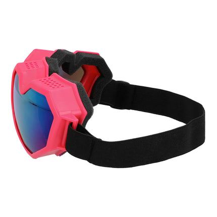 Skibril Party Hartjes - neon roze