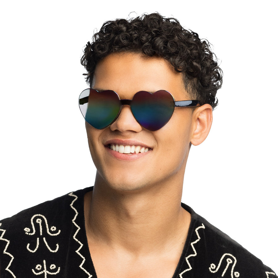 Partybril hartjes zwart