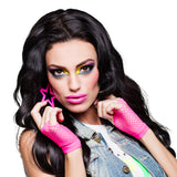 Nethandschoen kort vingerloos - fluor roze