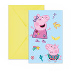 Peppa Pig uitnodigingen en enveloppen - 6 stuks
