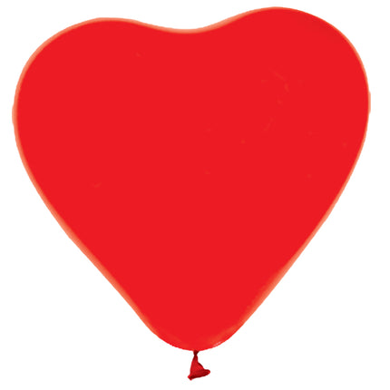 Ballonnen hartvormig - 6 stuks - 30 cm - rood