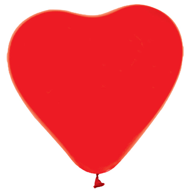 Ballonnen hartvormig - 6 stuks - 30 cm - rood