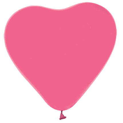 Ballonnen hartvormig - 6 stuks - 30 cm - roze