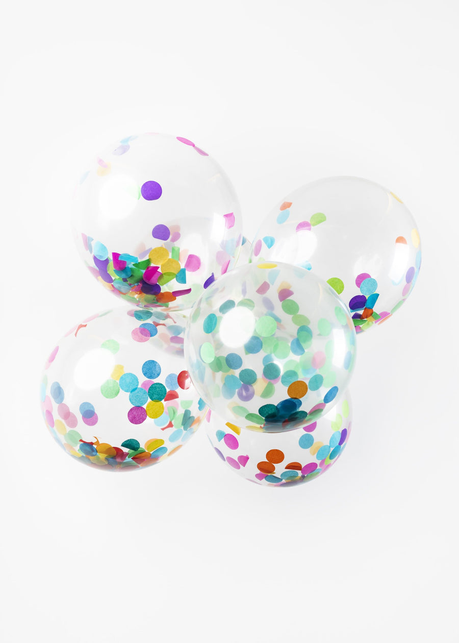 Confettiballon - 6 stuks - 30 cm - mix kleuren