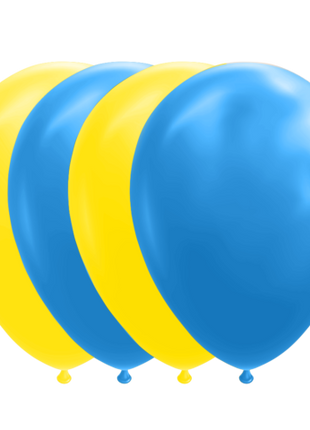 Balloons - 10 pieces - 30 cm - blue / yellow