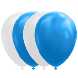 Ballonnen - 10 stuks - 30 cm - wit/blauw