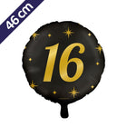16 jaar Folieballon - 46 cm - goud en zwart - Classy