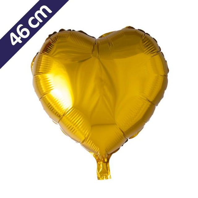 Folieballon hart - 46 cm - goud