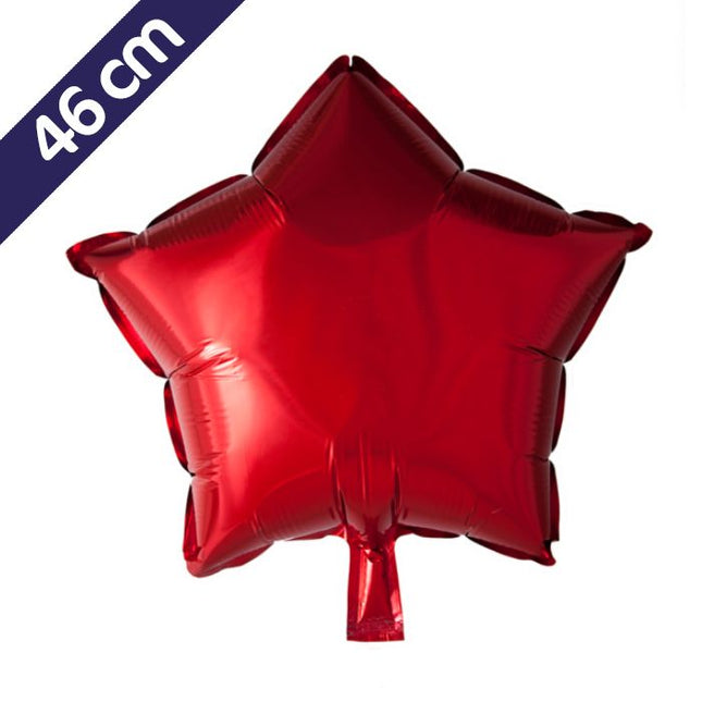 Ster Folieballon - 46 cm - rood