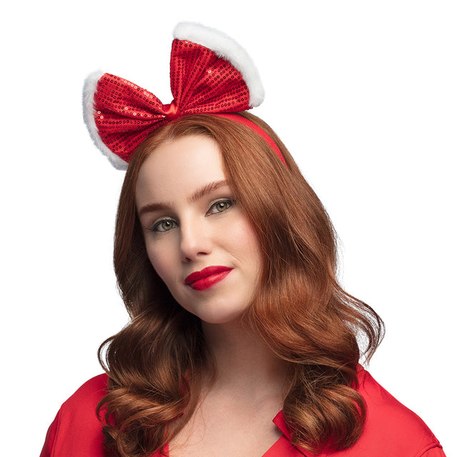 Strik Haarband - rood wit