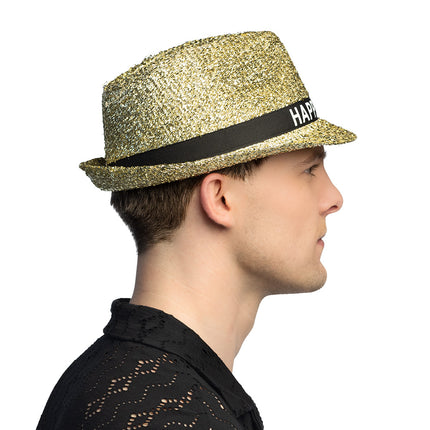 Hoed 'Happy New Year' - goud