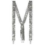Accessoireset zilver - partybril + vlinderstrik & bretels