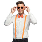 Zubehörset Neon Orange - Partybrille, Fliege & Hosenträger