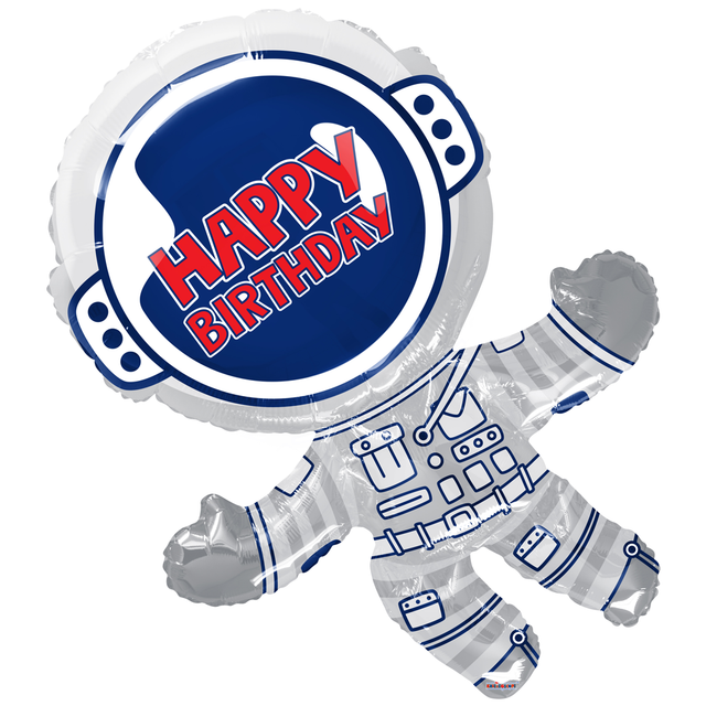 Astronaut Folieballon - 91 cm - Happy birthday