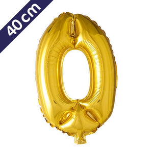 Cijferballon - goud - cijfer 0 - 40 cm