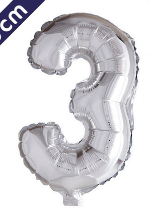 Number balloon - silver