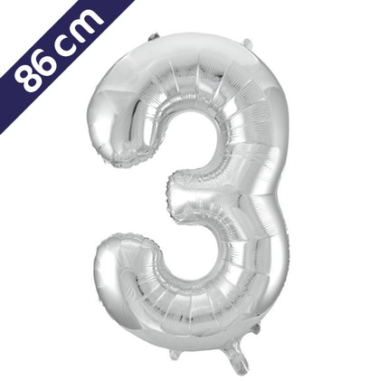 Number balloon - silver