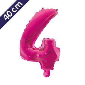 Cijferballon - roze - cijfer 4 - 40 cm