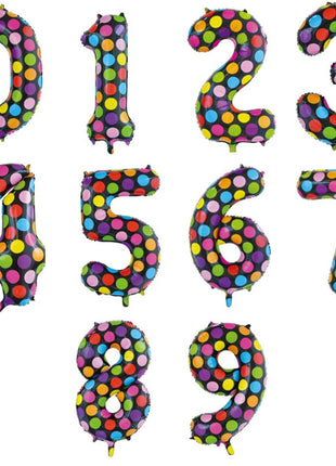 Number Balloon - Colored Dots