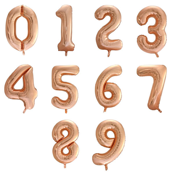 Cijferballon - roségoud