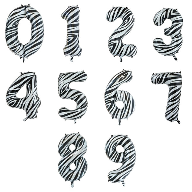 Cijferballon - zebra