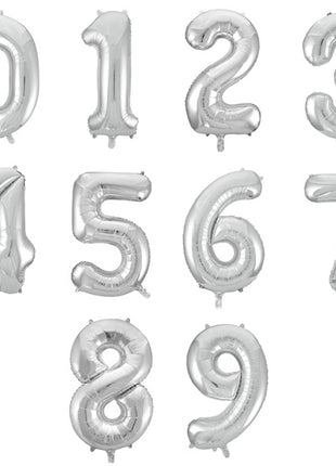 Number balloon - silver