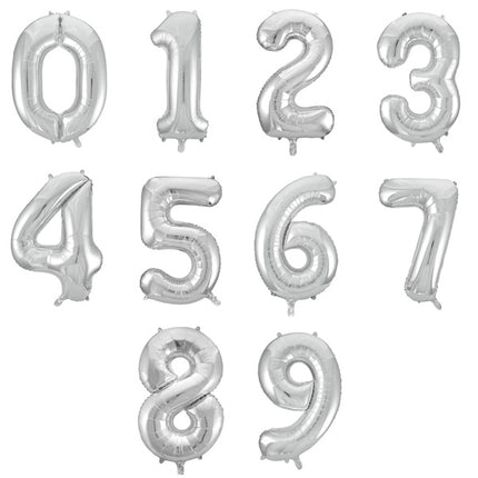 Number balloon - silver