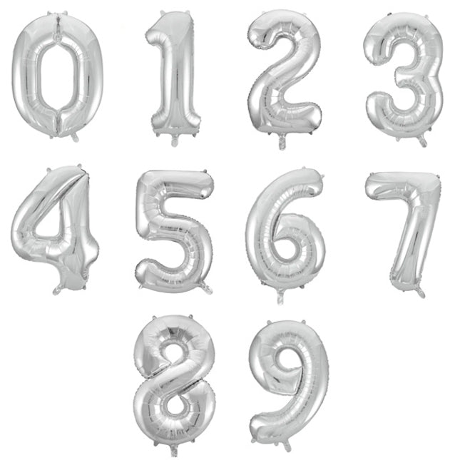 Cijferballon - zilver
