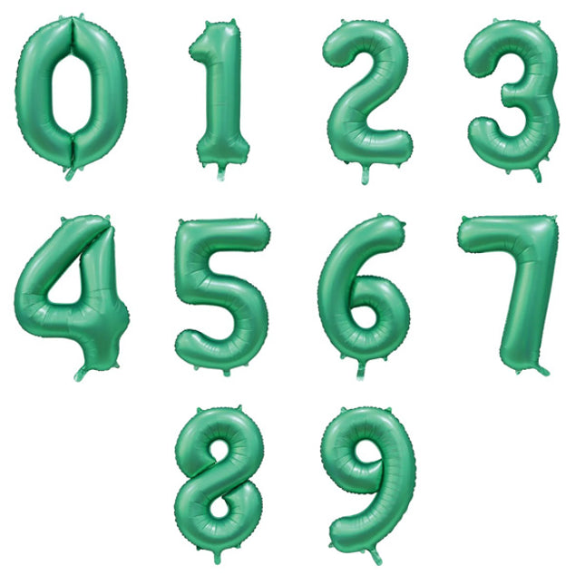 Cijferballon - satijn groen