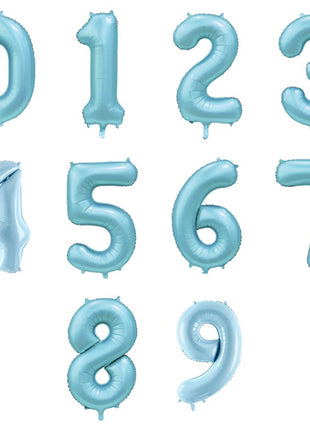 Number balloon - satin light blue