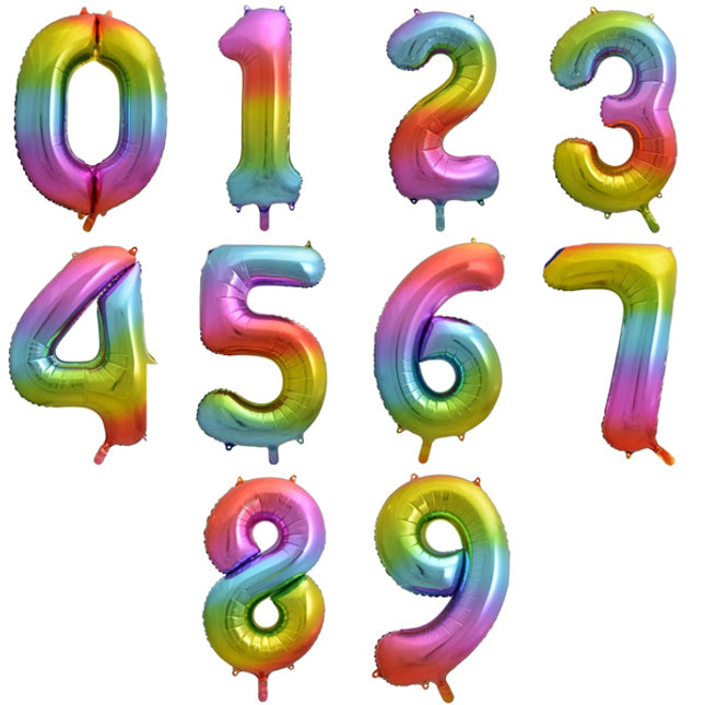 Cijferballon - regenboog