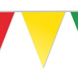 Vlaggenlijn / slinger - 25 meter - rood / geel / groen vlaggetjes carnavals versiering