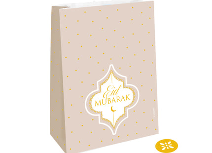 Papieren uitdeeltasje - 4 stuks - 15 x 21 cm - Eid Mubarak