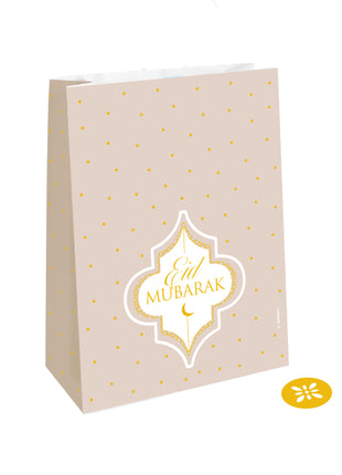 Paper handout bag - 4 pieces - 15 x 21 cm - Eid Mubarak