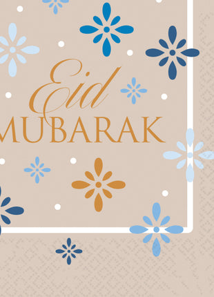 Servetten - 16 stuks - 33 x 33 cm - Eid Mubarak