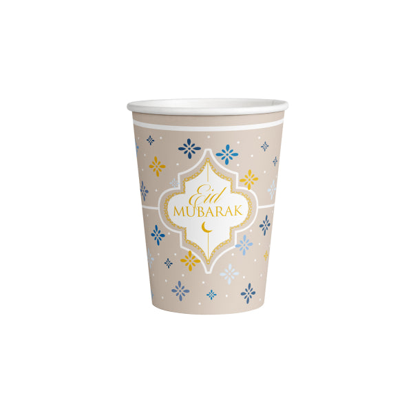 Bekers - 8 stuks - 250 ml - Eid Mubarak